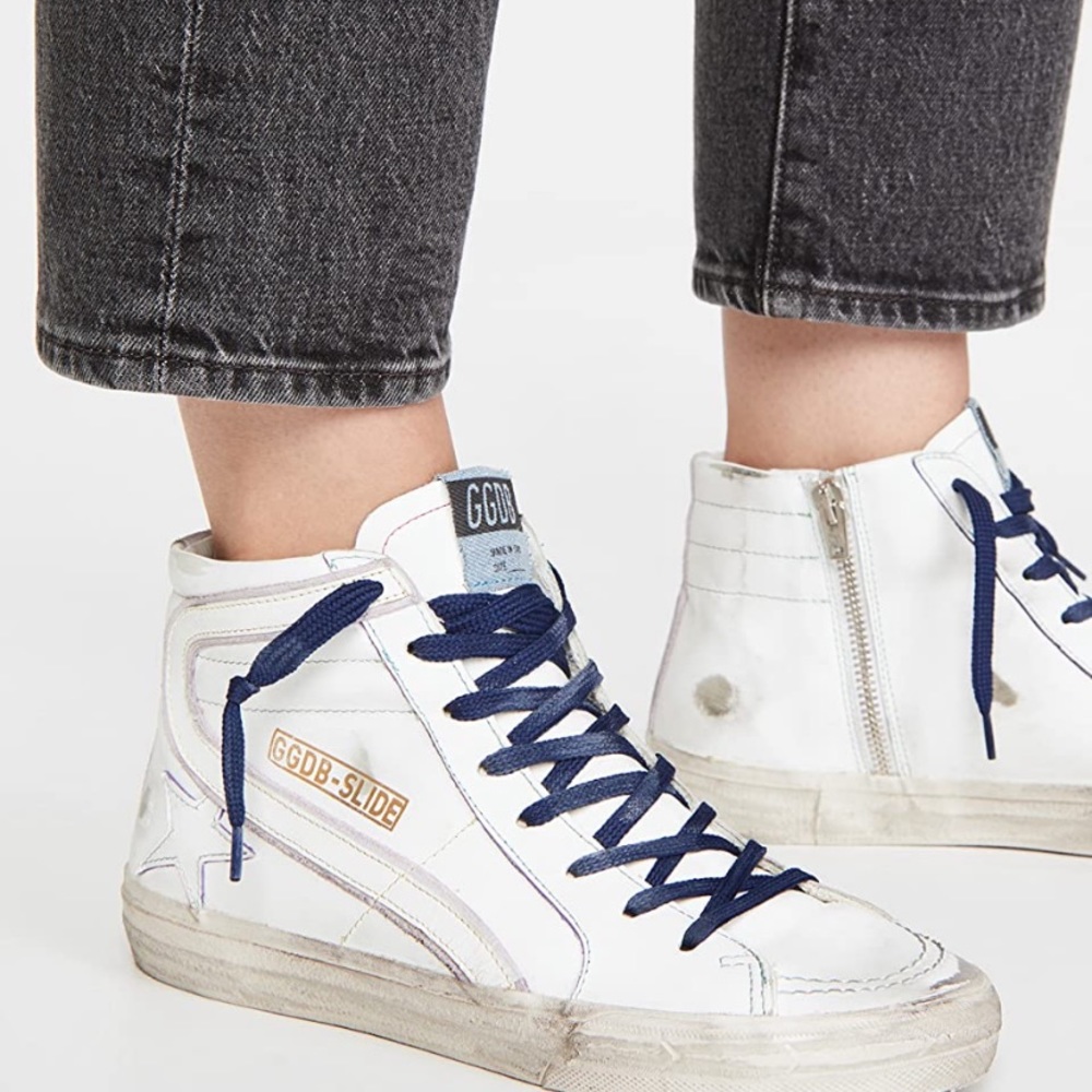 Golden Goose Slide Classic sneaker in white/lavender - size 41 / US 10
